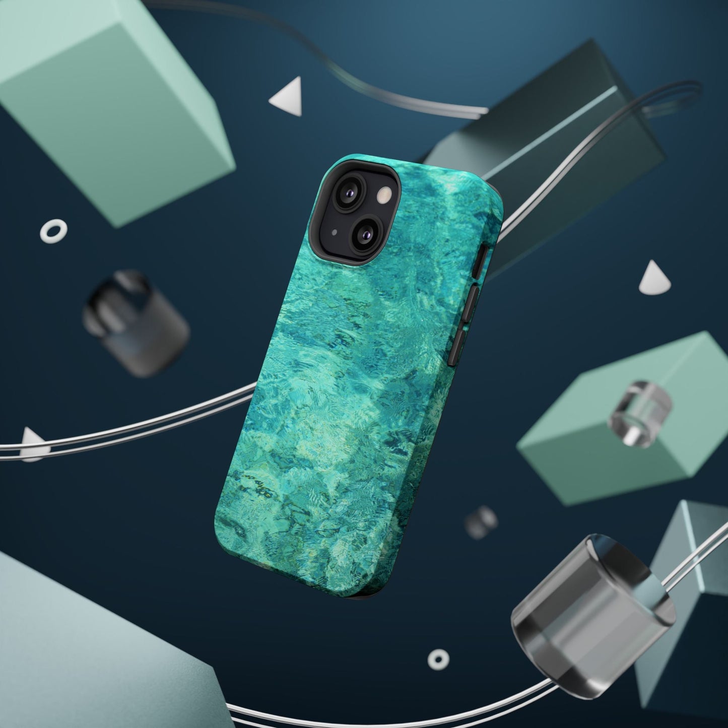 Aqua Blue Water MagSafe Case – Tranquil Summer Design with Magnetic Charging - BOGO Cases