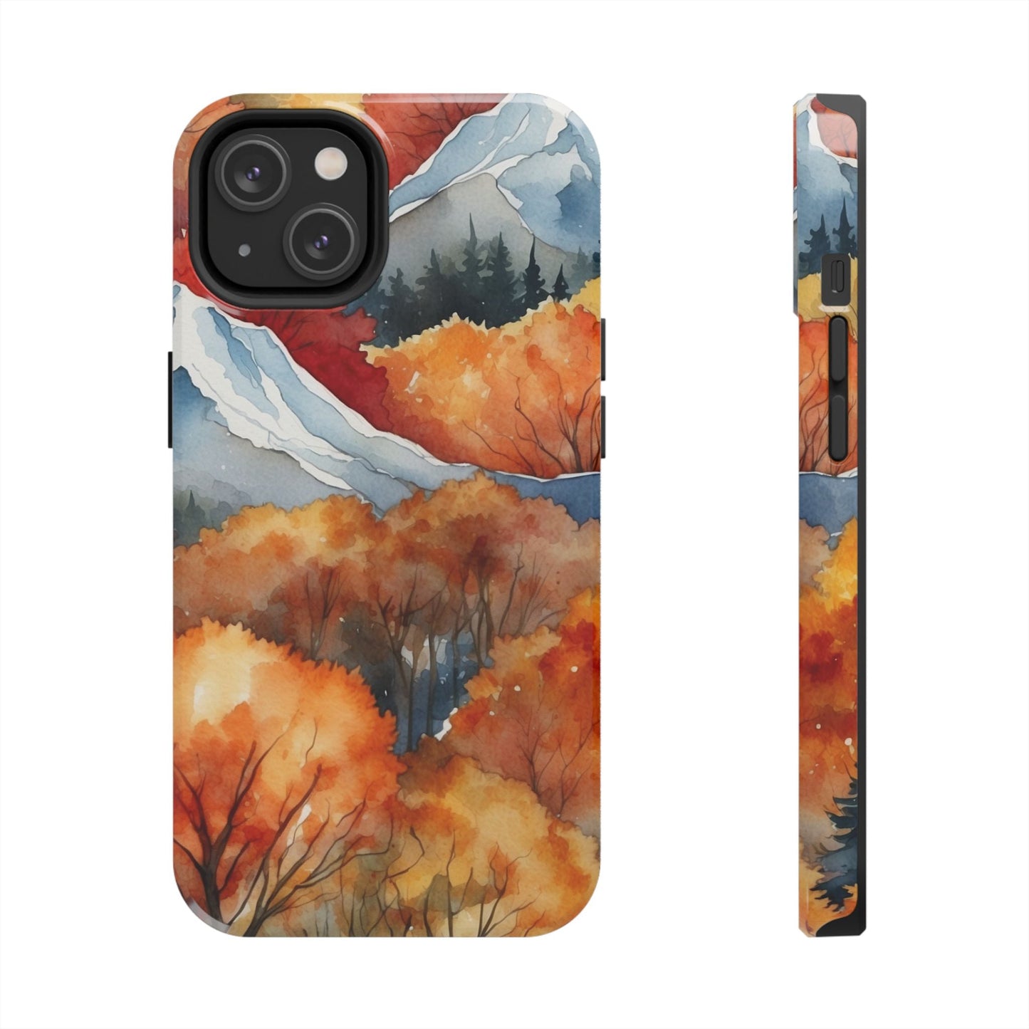 Autumn Mountain Forest Watercolor - iPhone Case - BOGO Cases