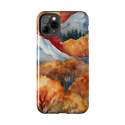 Autumn Mountain Forest Watercolor - iPhone Case - BOGO Cases