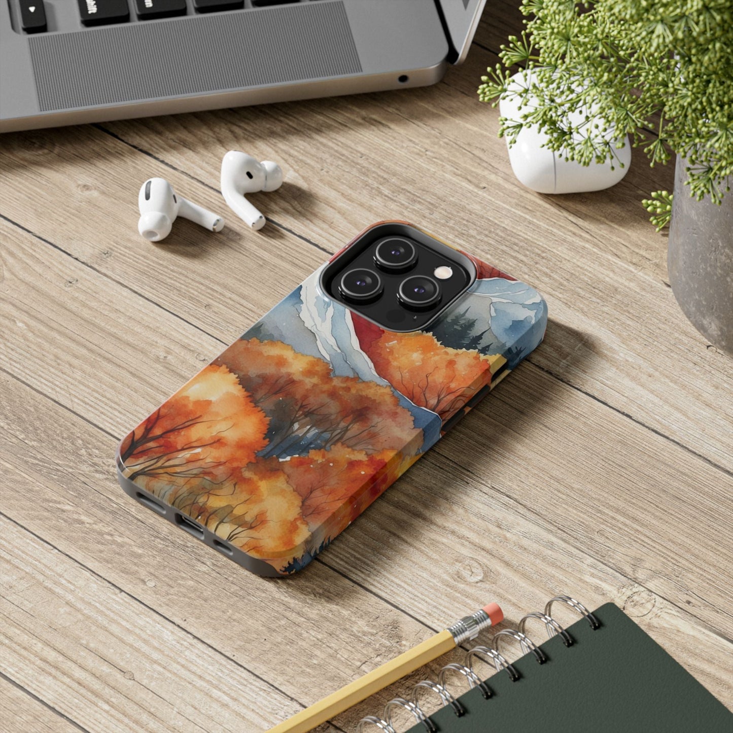 Autumn Mountain Forest Watercolor - iPhone Case - BOGO Cases