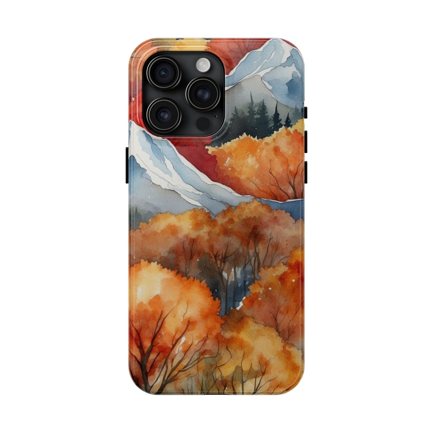 Autumn Mountain Forest Watercolor - iPhone Case - BOGO Cases