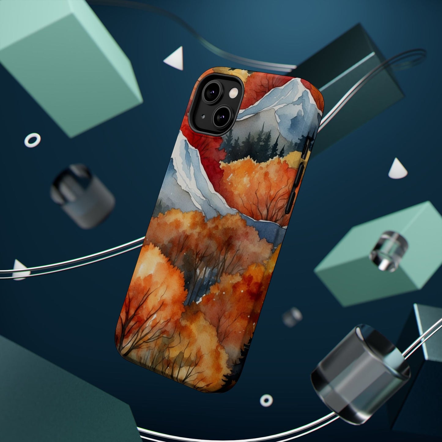 Autumn Mountain Forest Watercolor - MagSafe iPhone Case - BOGO Cases