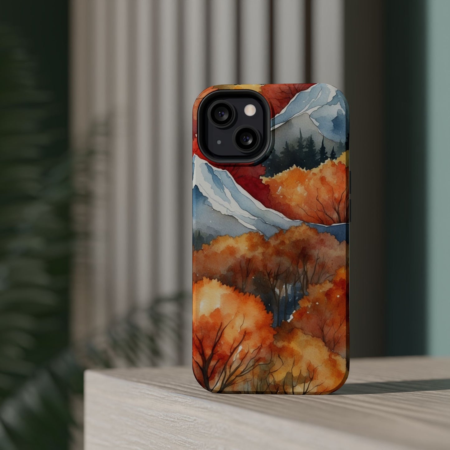 Autumn Mountain Forest Watercolor - MagSafe iPhone Case - BOGO Cases