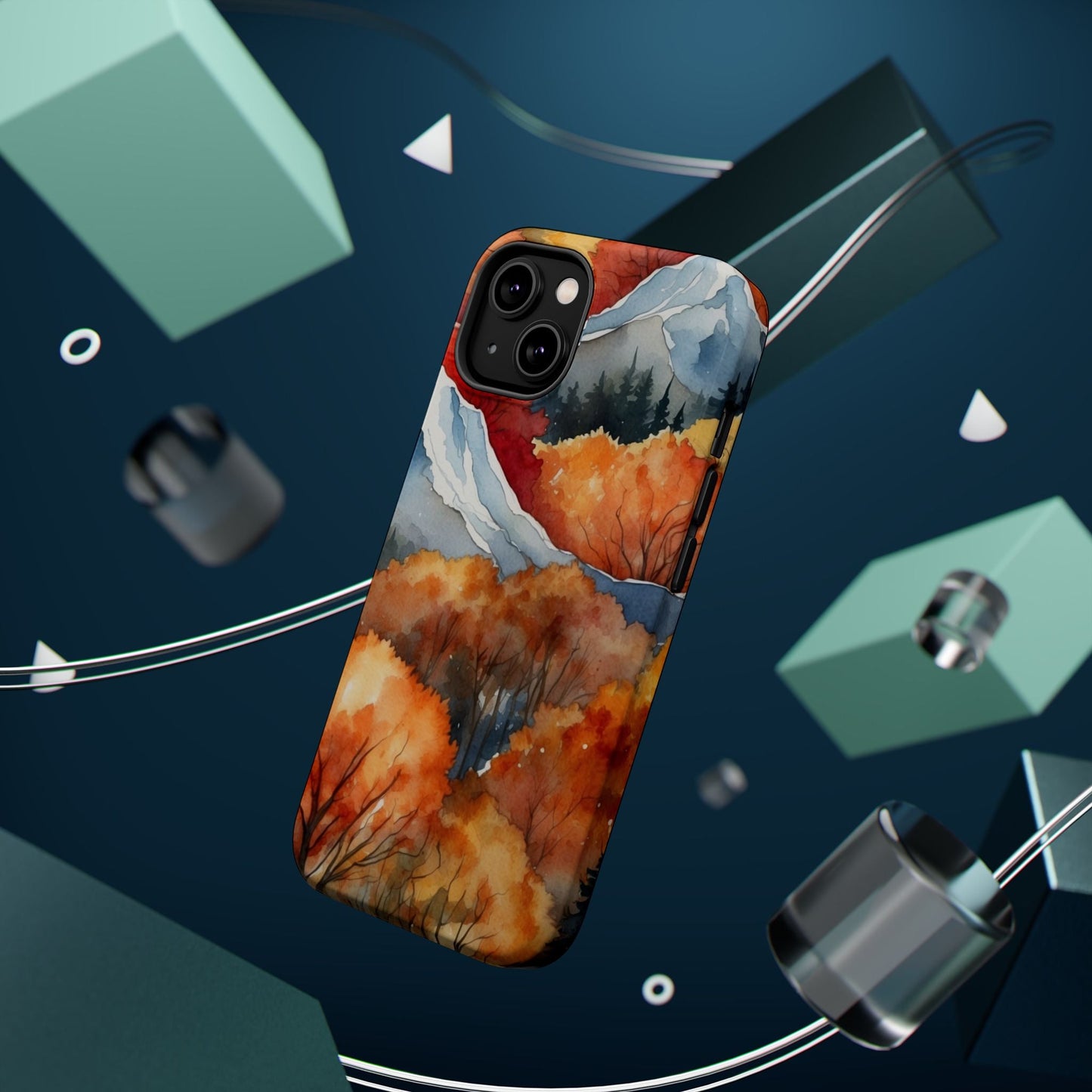 Autumn Mountain Forest Watercolor - MagSafe iPhone Case - BOGO Cases