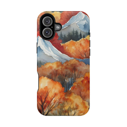Autumn Mountain Forest Watercolor - MagSafe iPhone Case - BOGO Cases
