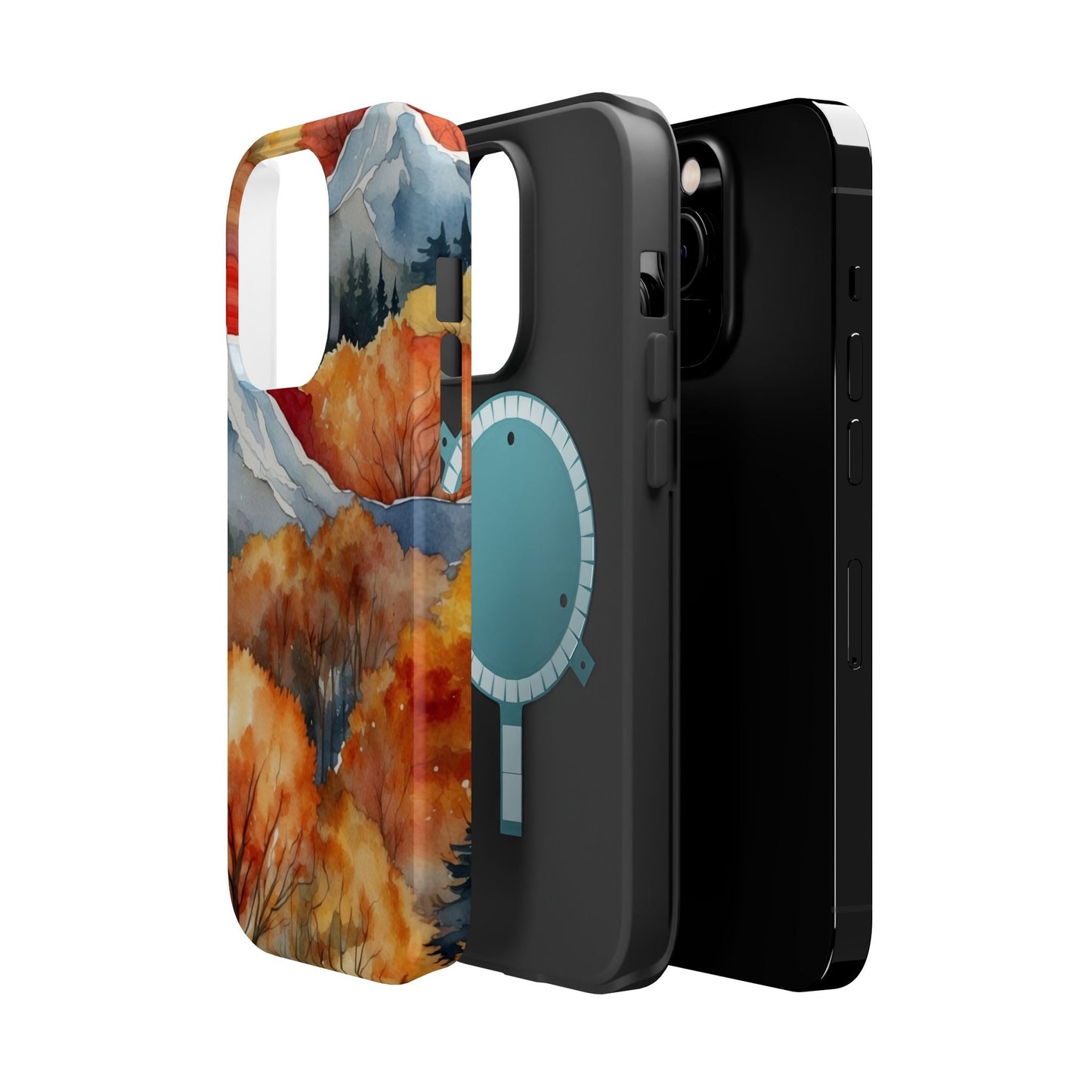 Autumn Mountain Forest Watercolor - MagSafe iPhone Case - BOGO Cases