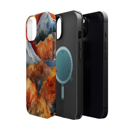 Autumn Mountain Forest Watercolor - MagSafe iPhone Case - BOGO Cases