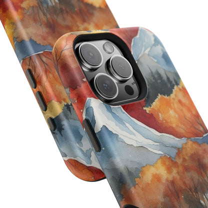 Autumn Mountain Forest Watercolor - MagSafe iPhone Case - BOGO Cases