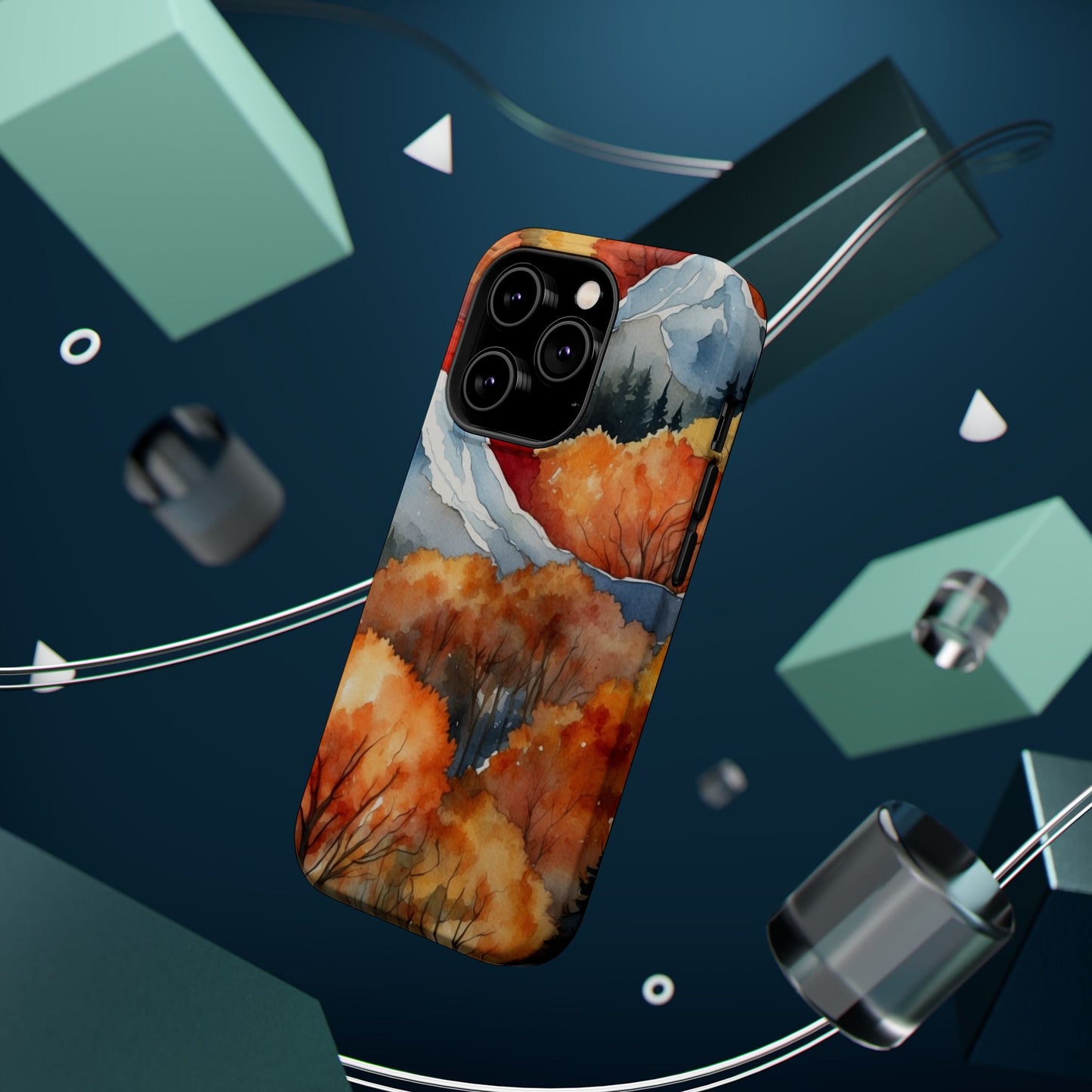 Autumn Mountain Forest Watercolor - MagSafe iPhone Case - BOGO Cases