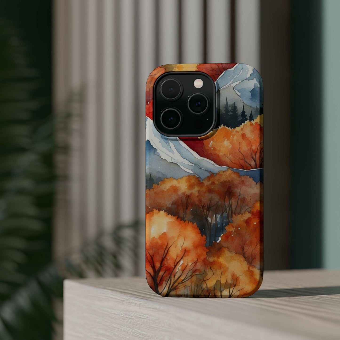 Autumn Mountain Forest Watercolor - MagSafe iPhone Case - BOGO Cases
