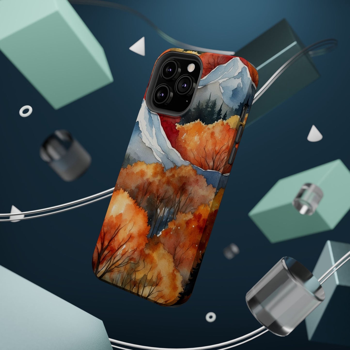 Autumn Mountain Forest Watercolor - MagSafe iPhone Case - BOGO Cases
