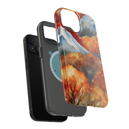 Autumn Mountain Forest Watercolor - MagSafe iPhone Case - BOGO Cases