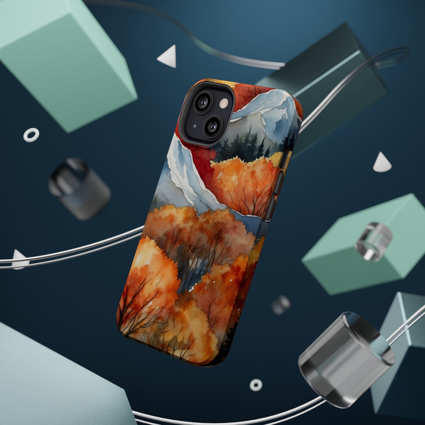 Autumn Mountain Forest Watercolor - MagSafe iPhone Case - BOGO Cases
