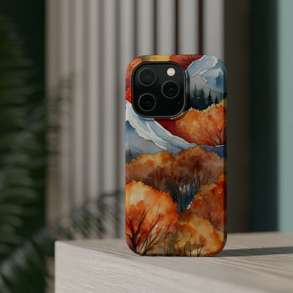 Autumn Mountain Forest Watercolor - MagSafe iPhone Case - BOGO Cases