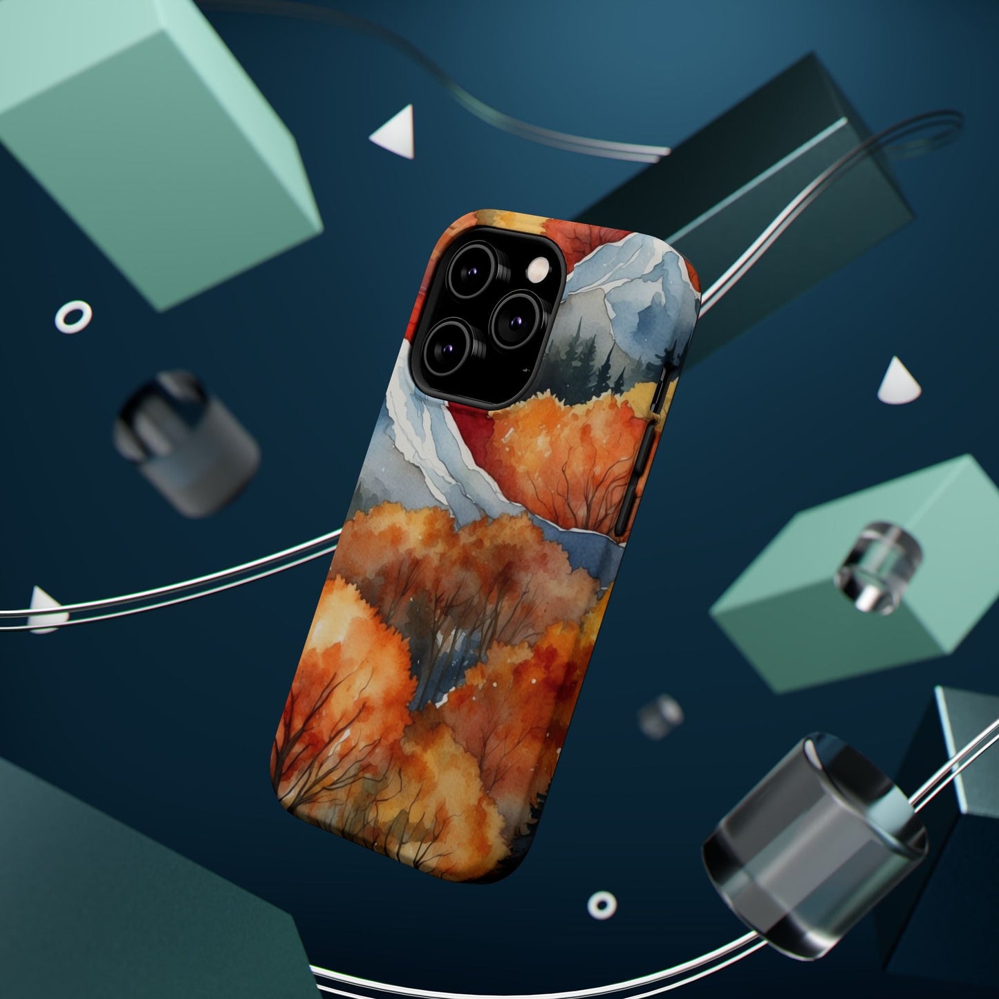 Autumn Mountain Forest Watercolor - MagSafe iPhone Case - BOGO Cases