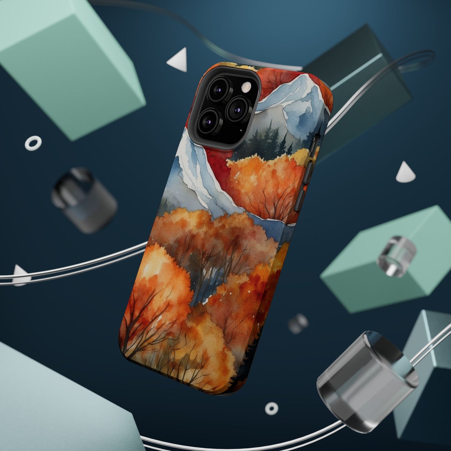 Autumn Mountain Forest Watercolor - MagSafe iPhone Case - BOGO Cases