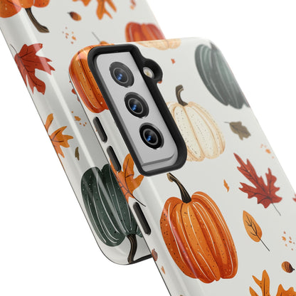 Autumn Pumpkin Samsung Galaxy Case – Fall Leaves and Harvest Design - BOGO Cases