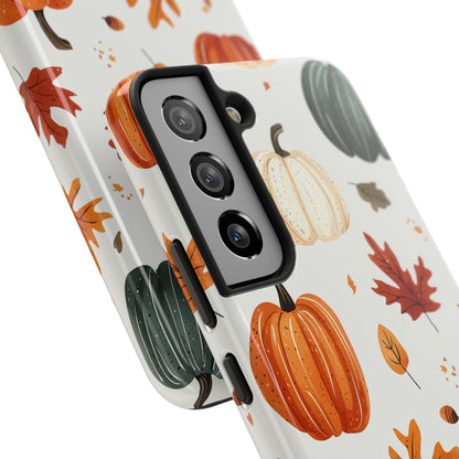 Autumn Pumpkin Samsung Galaxy Case – Fall Leaves and Harvest Design - BOGO Cases