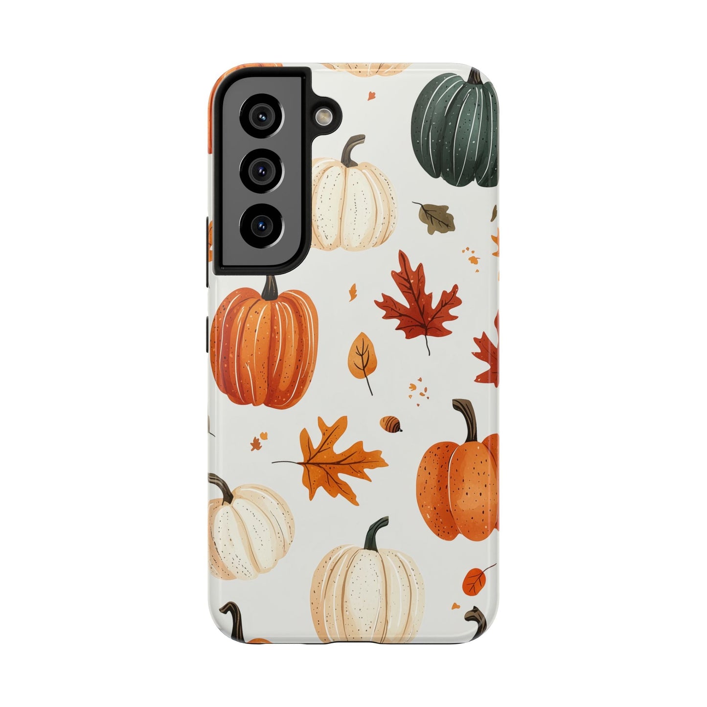 Autumn Pumpkin Samsung Galaxy Case – Fall Leaves and Harvest Design - BOGO Cases