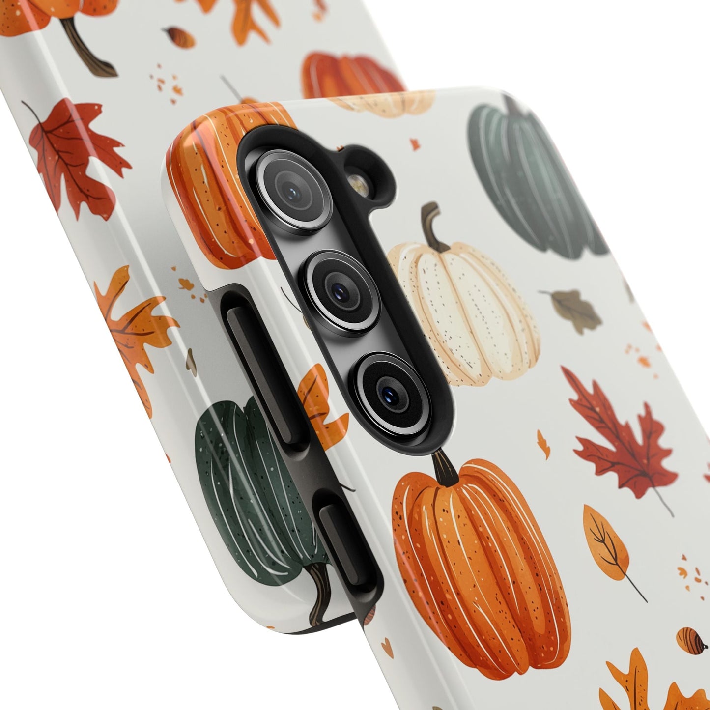 Autumn Pumpkin Samsung Galaxy Case – Fall Leaves and Harvest Design - BOGO Cases