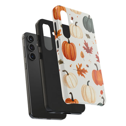 Autumn Pumpkin Samsung Galaxy Case – Fall Leaves and Harvest Design - BOGO Cases