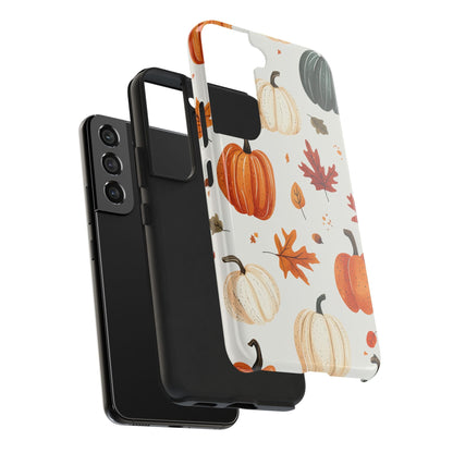 Autumn Pumpkin Samsung Galaxy Case – Fall Leaves and Harvest Design - BOGO Cases