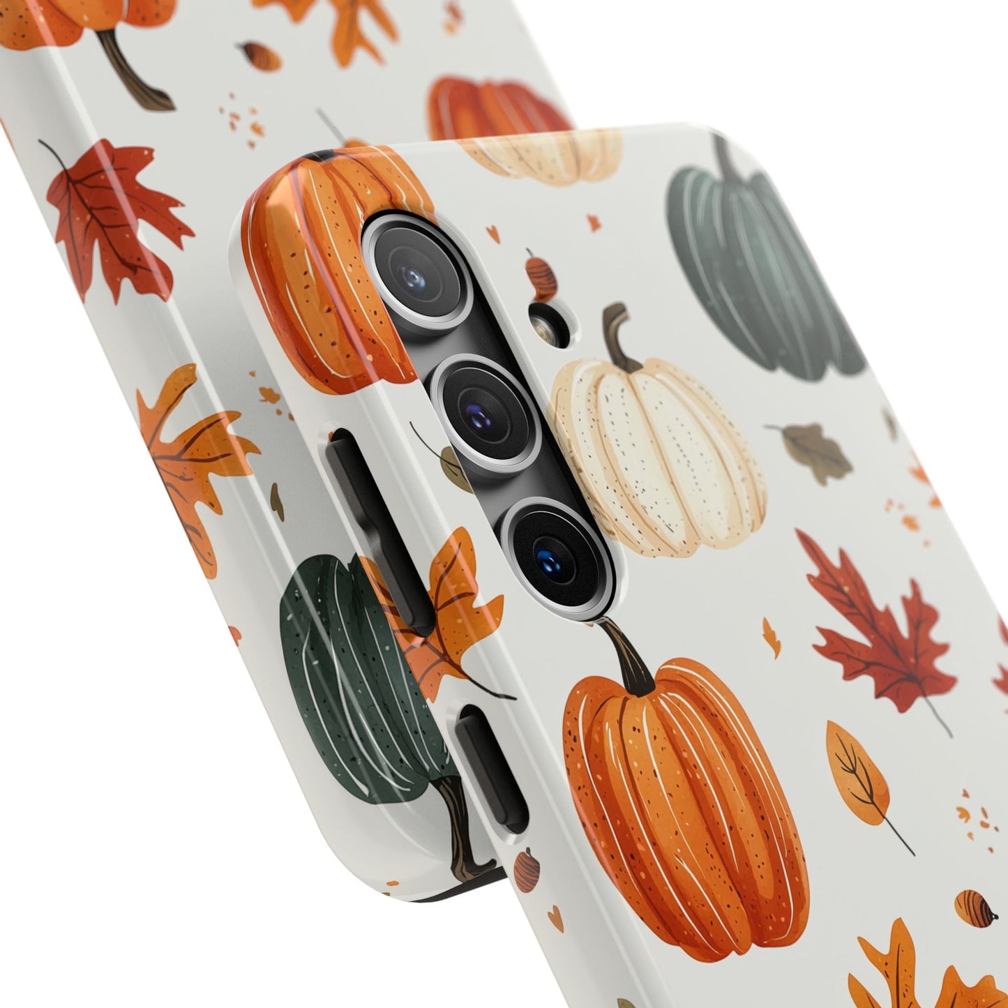 Autumn Pumpkin Samsung Galaxy Case – Fall Leaves and Harvest Design - BOGO Cases