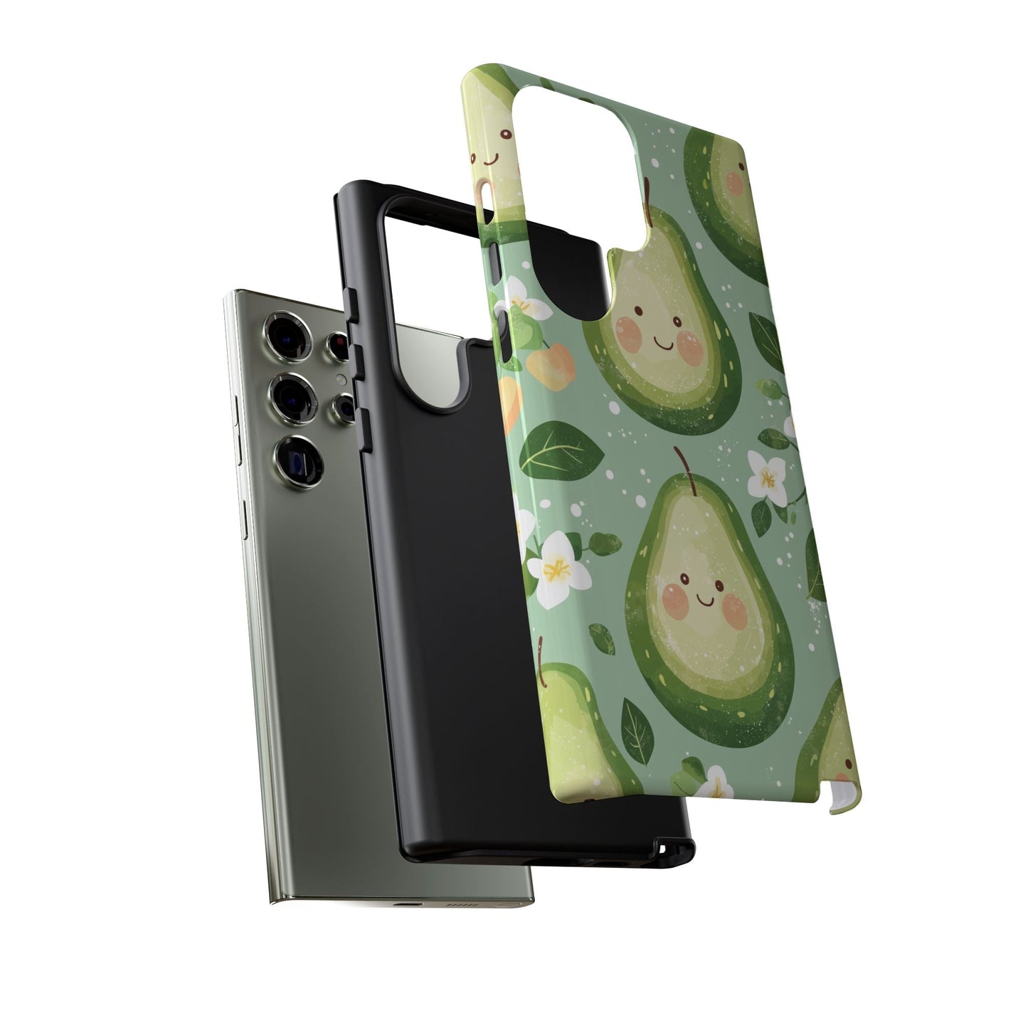 Avocado Face Parade Tough Samsung Galaxy Case – Cute Fruit Design, Dual - Layer Protection - BOGO Cases