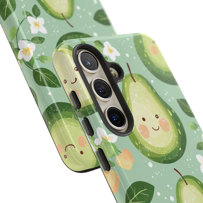 Avocado Face Parade Tough Samsung Galaxy Case – Cute Fruit Design, Dual - Layer Protection - BOGO Cases