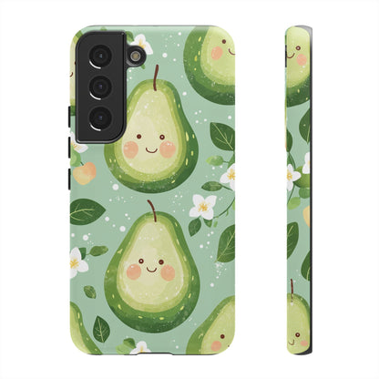 Avocado Face Parade Tough Samsung Galaxy Case – Cute Fruit Design, Dual - Layer Protection - BOGO Cases