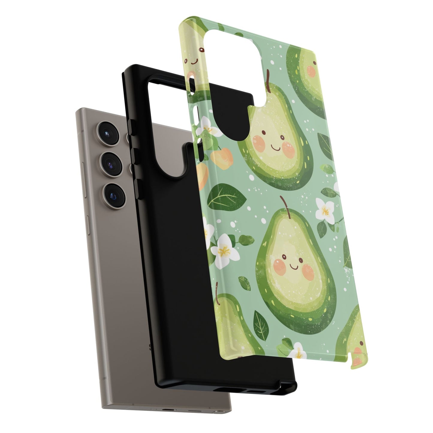 Avocado Face Parade Tough Samsung Galaxy Case – Cute Fruit Design, Dual - Layer Protection - BOGO Cases