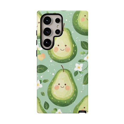 Avocado Face Parade Tough Samsung Galaxy Case – Cute Fruit Design, Dual - Layer Protection - BOGO Cases