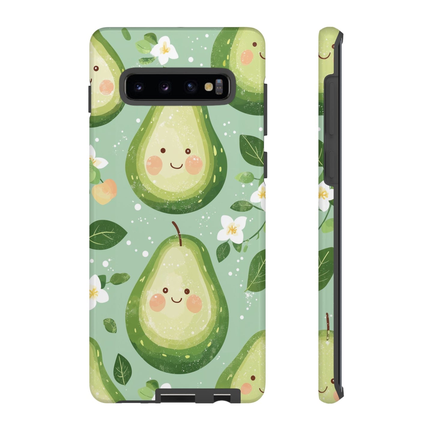 Avocado Face Parade Tough Samsung Galaxy Case – Cute Fruit Design, Dual - Layer Protection - BOGO Cases