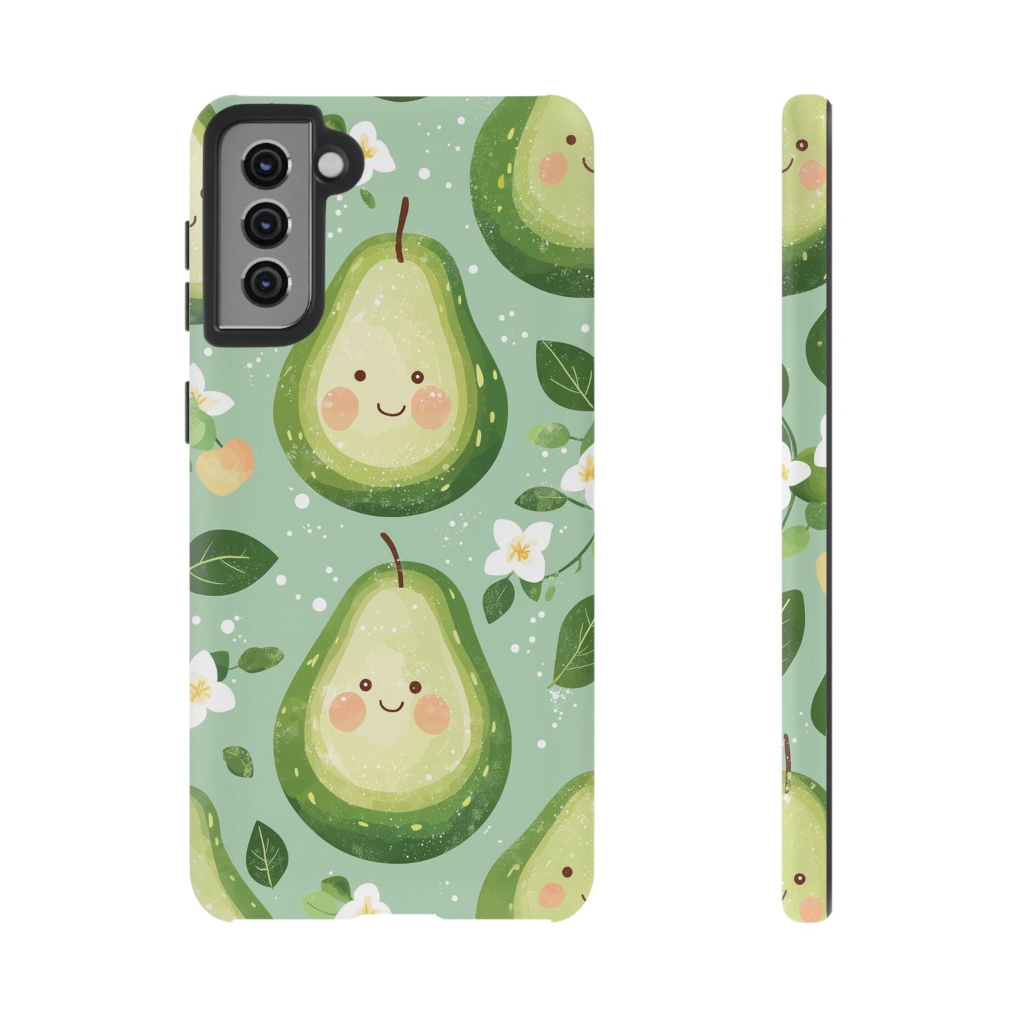 Avocado Face Parade Tough Samsung Galaxy Case – Cute Fruit Design, Dual - Layer Protection - BOGO Cases