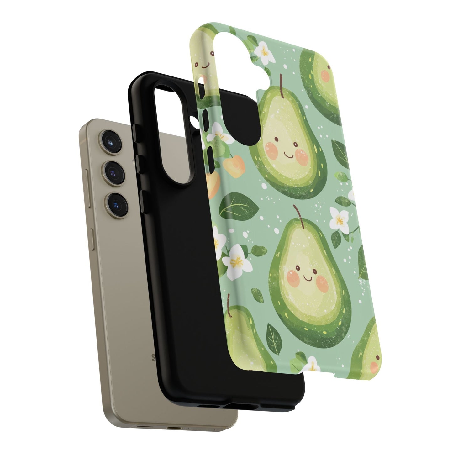 Avocado Face Parade Tough Samsung Galaxy Case – Cute Fruit Design, Dual - Layer Protection - BOGO Cases