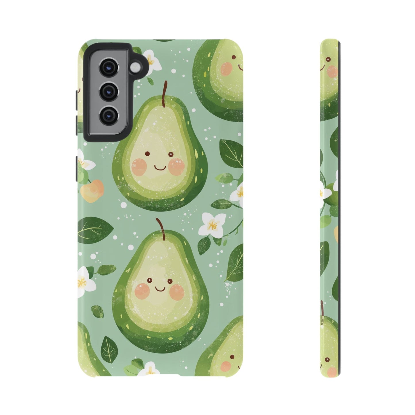 Avocado Face Parade Tough Samsung Galaxy Case – Cute Fruit Design, Dual - Layer Protection - BOGO Cases