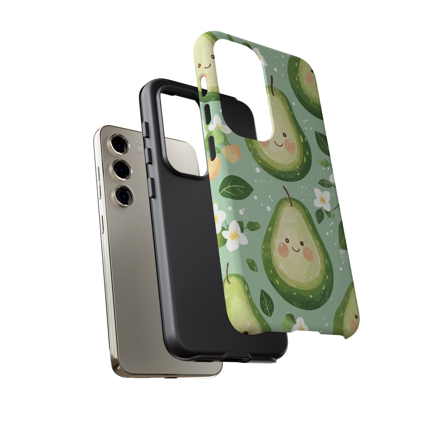 Avocado Face Parade Tough Samsung Galaxy Case – Cute Fruit Design, Dual - Layer Protection - BOGO Cases