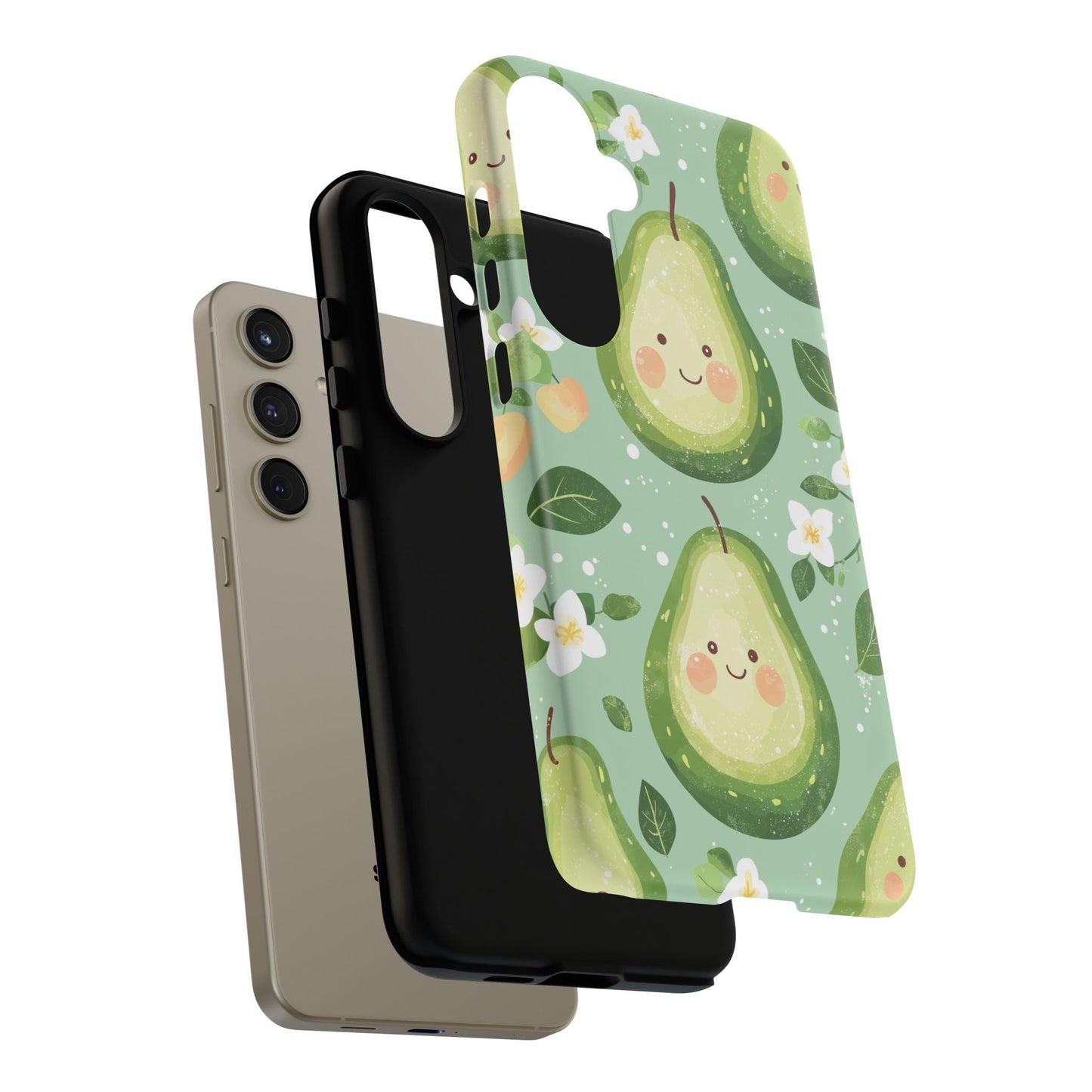 Avocado Face Parade Tough Samsung Galaxy Case – Cute Fruit Design, Dual - Layer Protection - BOGO Cases