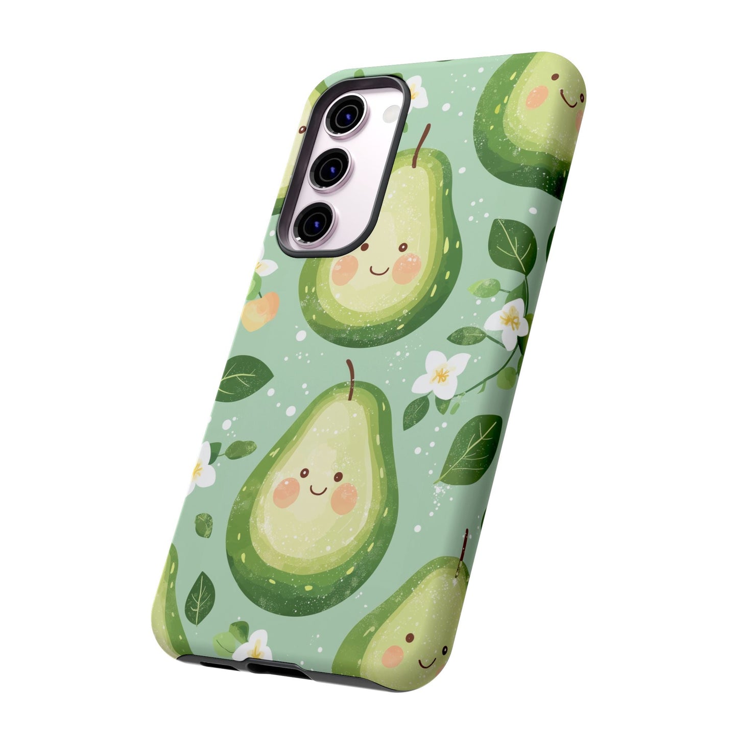 Avocado Face Parade Tough Samsung Galaxy Case – Cute Fruit Design, Dual - Layer Protection - BOGO Cases