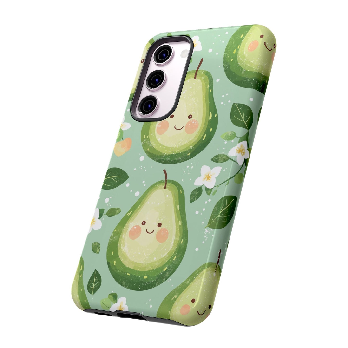 Avocado Face Parade Tough Samsung Galaxy Case – Cute Fruit Design, Dual - Layer Protection - BOGO Cases