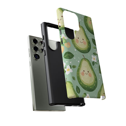 Avocado Face Parade Tough Samsung Galaxy Case – Cute Fruit Design, Dual - Layer Protection - BOGO Cases