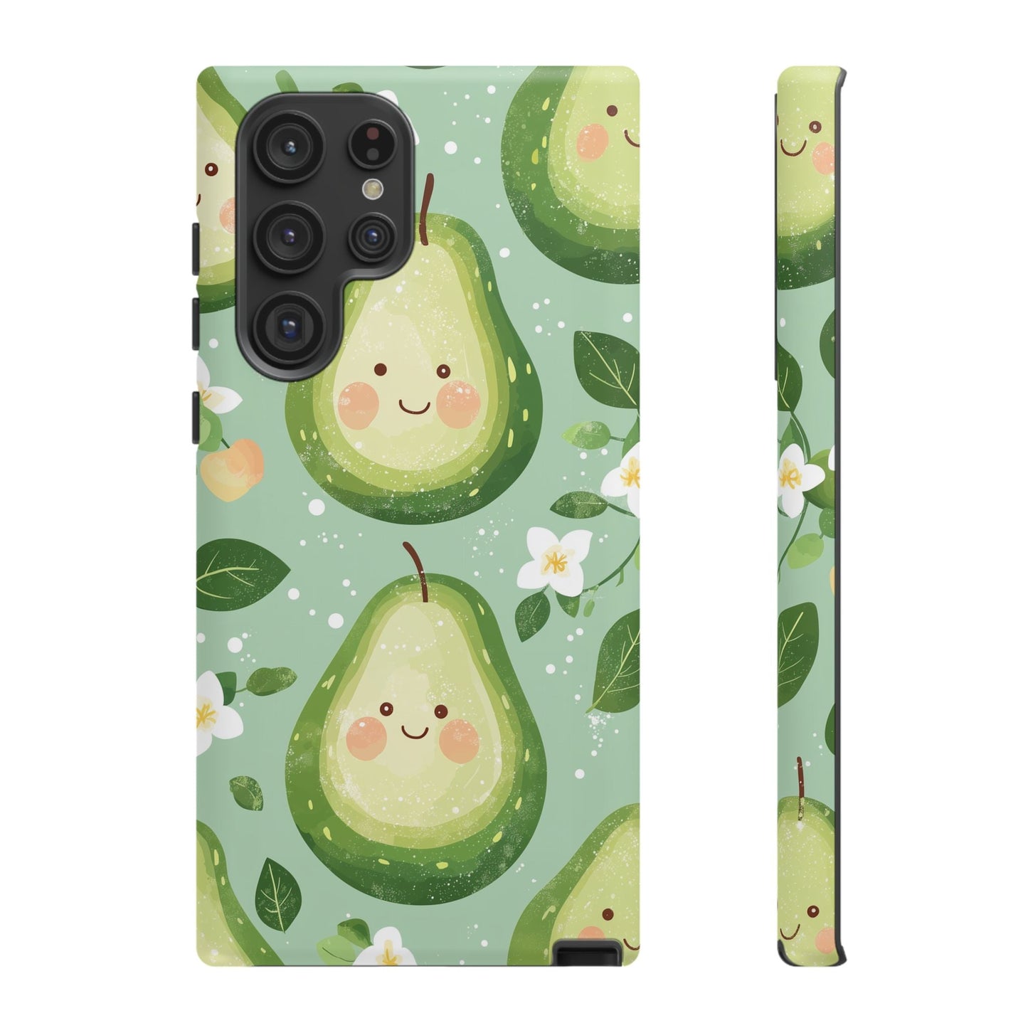 Avocado Face Parade Tough Samsung Galaxy Case – Cute Fruit Design, Dual - Layer Protection - BOGO Cases