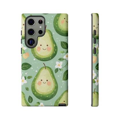 Avocado Face Parade Tough Samsung Galaxy Case – Cute Fruit Design, Dual - Layer Protection - BOGO Cases