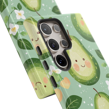 Avocado Face Parade Tough Samsung Galaxy Case – Cute Fruit Design, Dual - Layer Protection - BOGO Cases