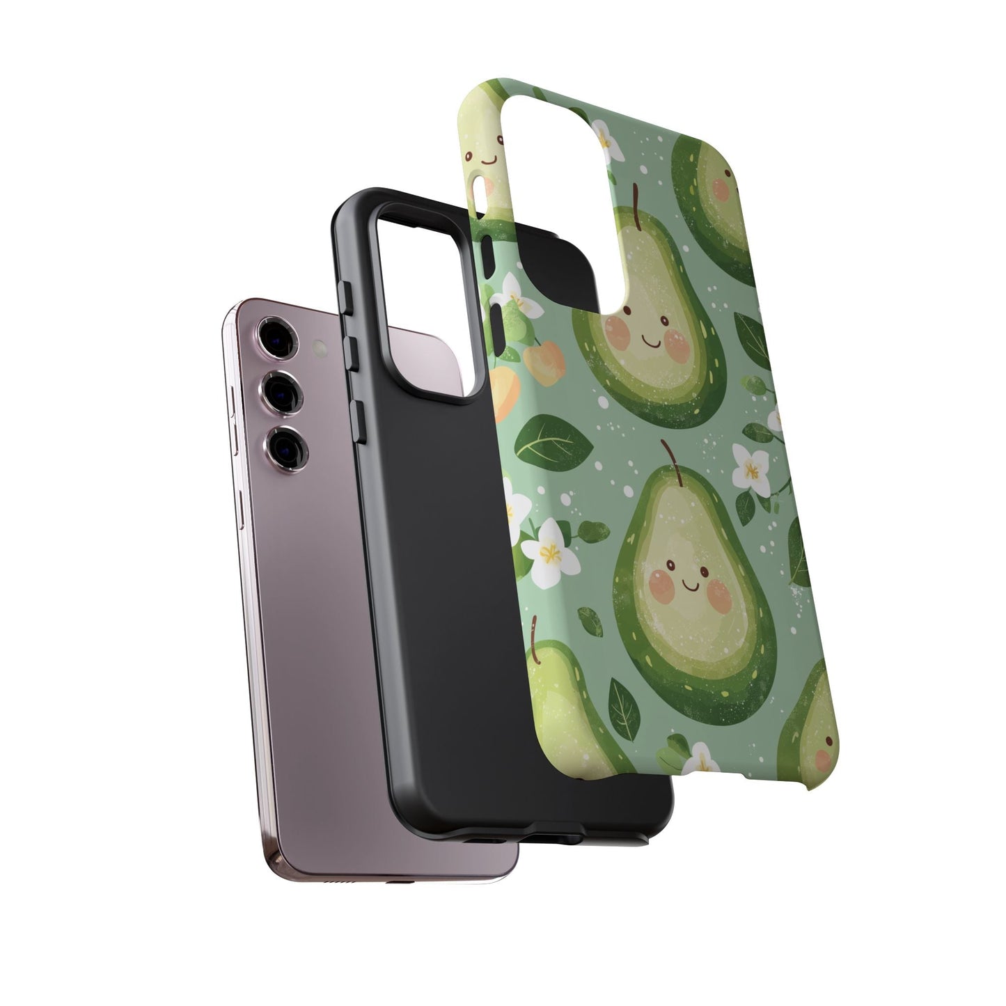 Avocado Face Parade Tough Samsung Galaxy Case – Cute Fruit Design, Dual - Layer Protection - BOGO Cases