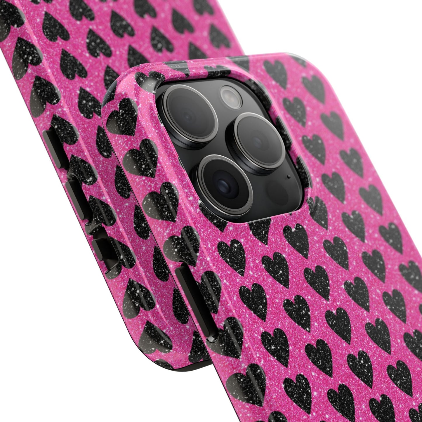 Black Hearts Glitter iPhone Case - BOGO Cases