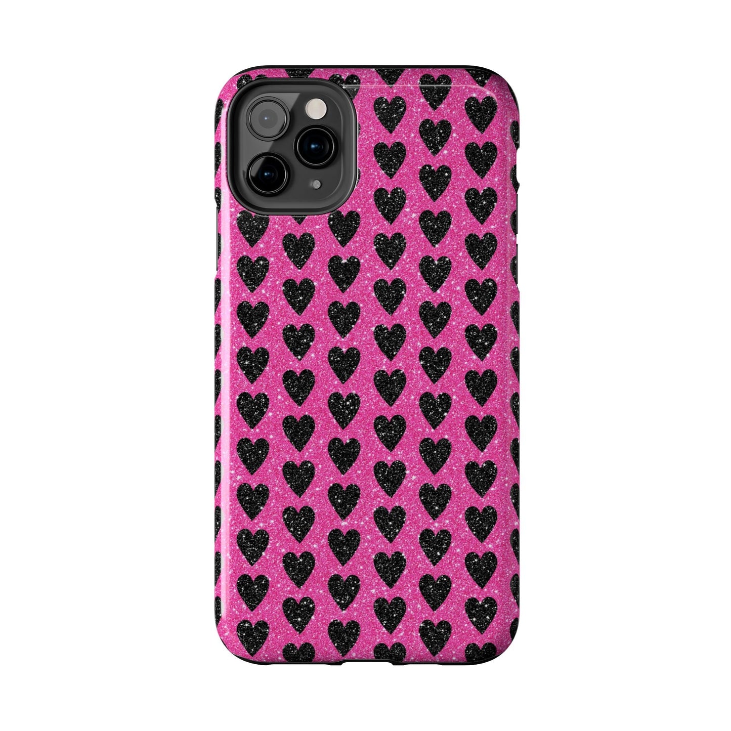 Black Hearts Glitter iPhone Case - BOGO Cases