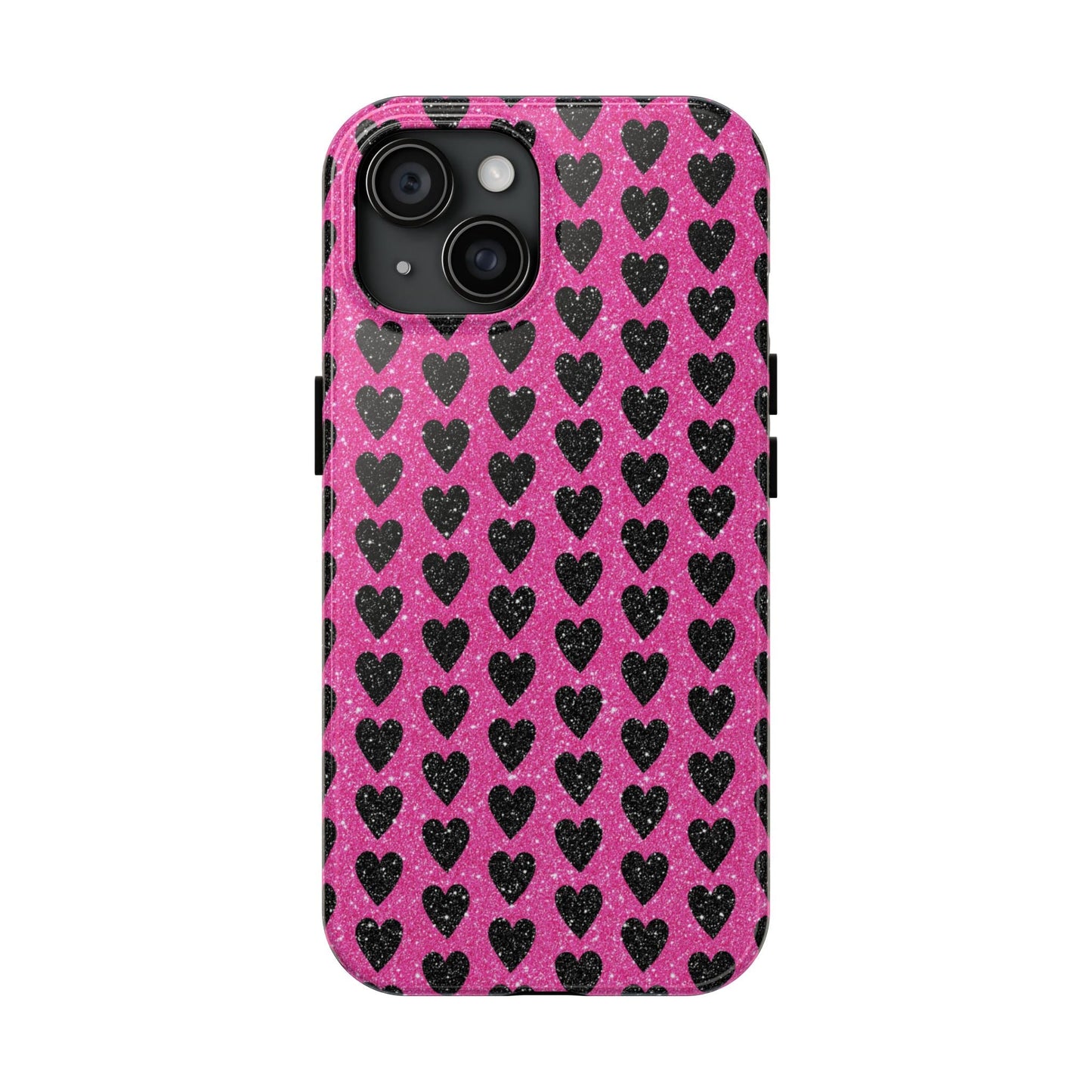 Black Hearts Glitter iPhone Case - BOGO Cases