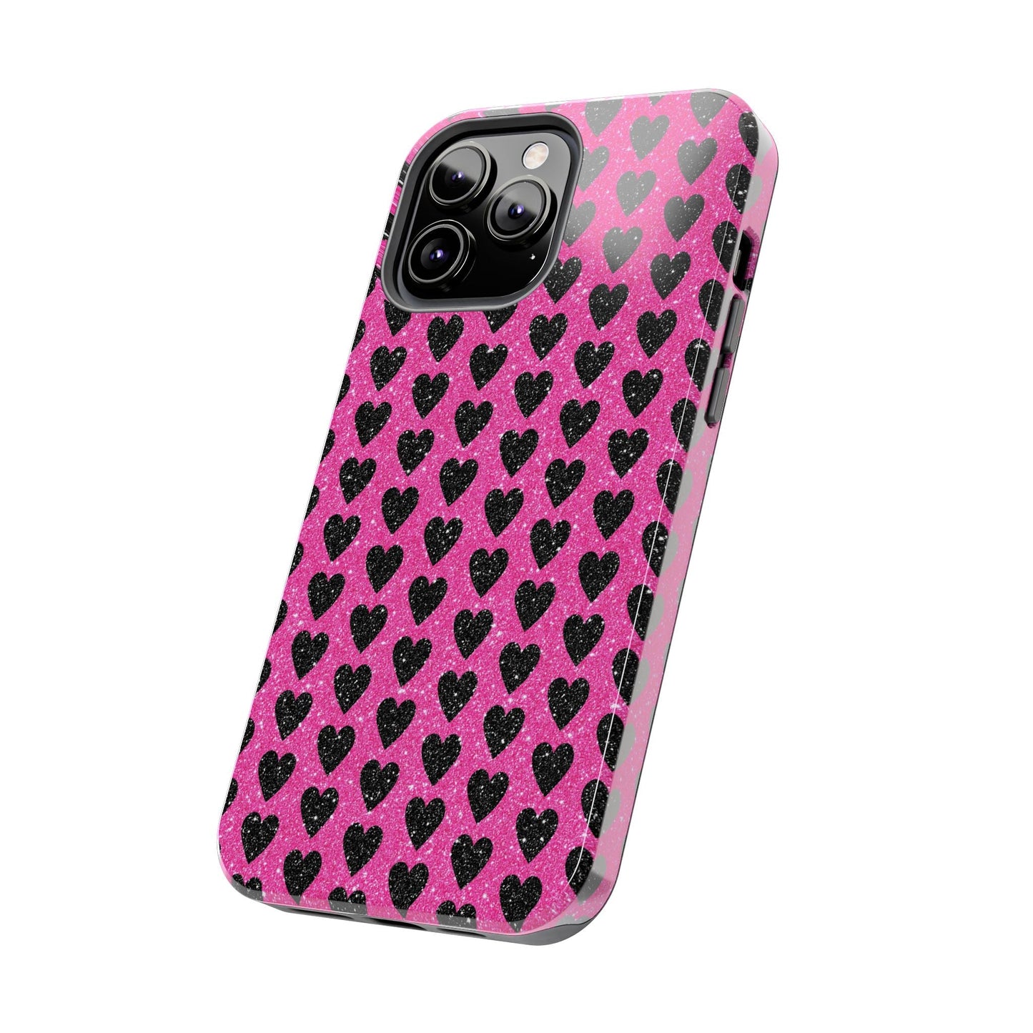 Black Hearts Glitter iPhone Case - BOGO Cases