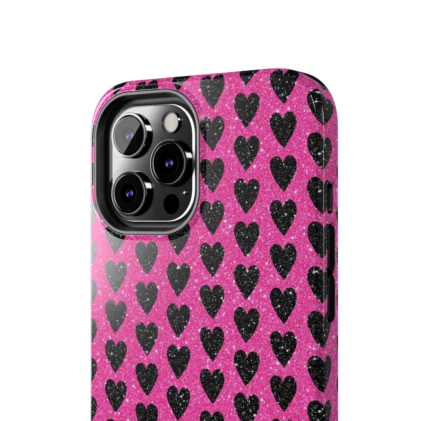 Black Hearts Glitter iPhone Case - BOGO Cases